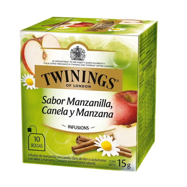 INFUSION TWININGS SABOR MANZANILLA CANELA Y MANZANA  X 10 BOLSAS