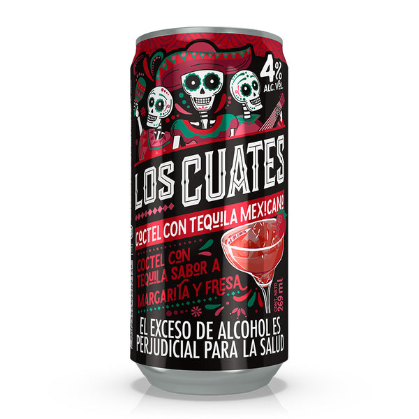 Coctel Con Tequila Los Cuates Margarita y  Fresa - 269ml