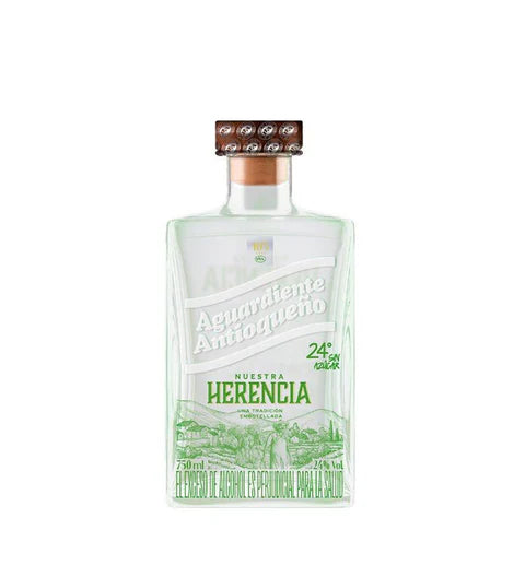 Aguardiente Antioqueño Verde 24° Sin Azúcar Nuestra Herencia  - 750ml