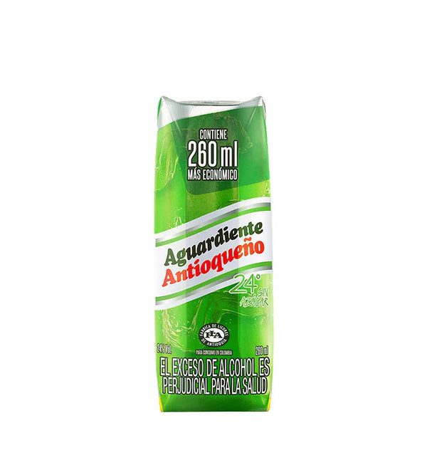 Aguardiente Antioqueño Verde 24° Sin Azúcar - 260ml