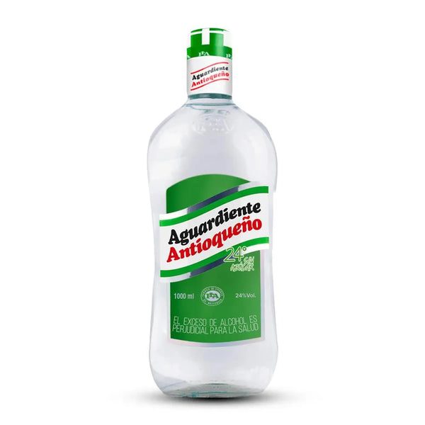 Aguardiente Antioqueño Verde 24° Sin Azúcar - 1000ml