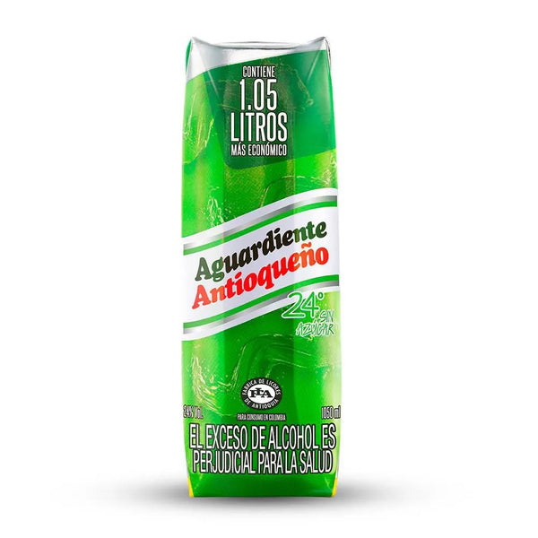 Aguardiente Antioqueño Verde 24° Sin Azúcar - 1050ml