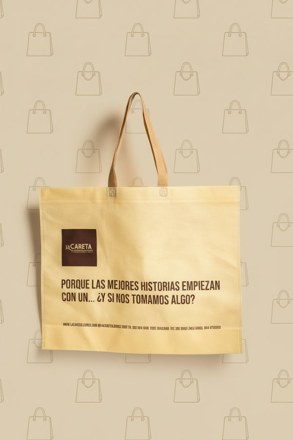 BOLSA TIPO TELA MARFIL GRANDE