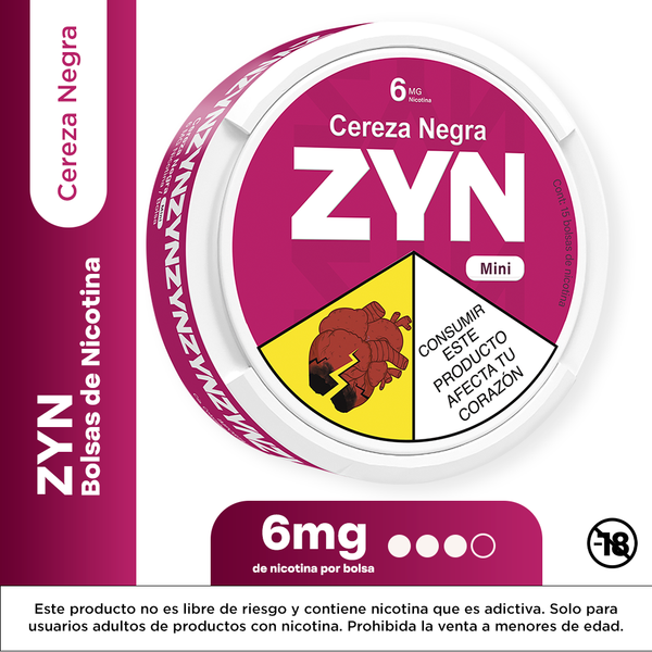 BOLSAS DE NICOTINA ZYN CEREZA NEGRA 6MG