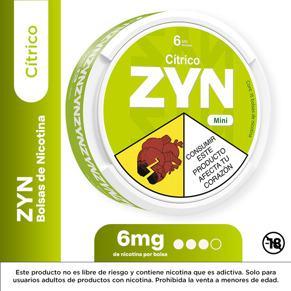 BOLSAS DE NICOTINA ZYN CITRICO 6MG