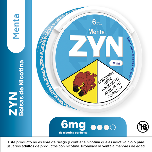 BOLSAS DE NICOTINA ZYN MENTA 6MG