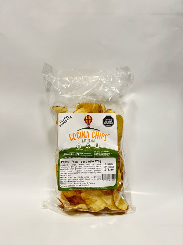 Papas Artesanales La Cocina Chips Limón y Pimienta - 120gr