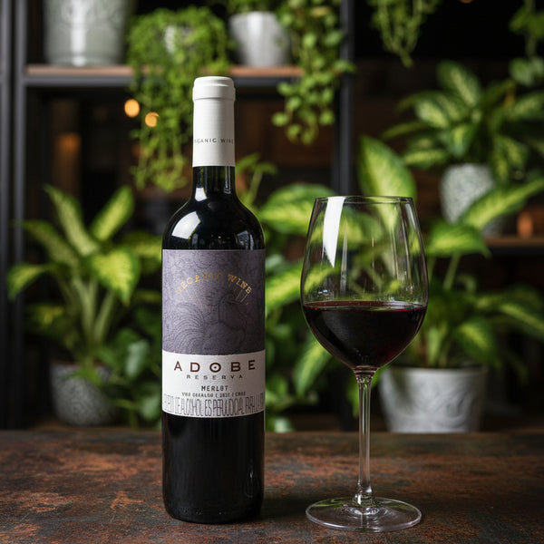 VINO CHILENO ORGANICO ADOBE RESERVA MERLOT 750 ML